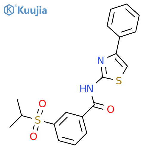 N-(4-phenyl-1,3-thiazol-2-yl)-3-(propane-2-sulfonyl)benzamide structure