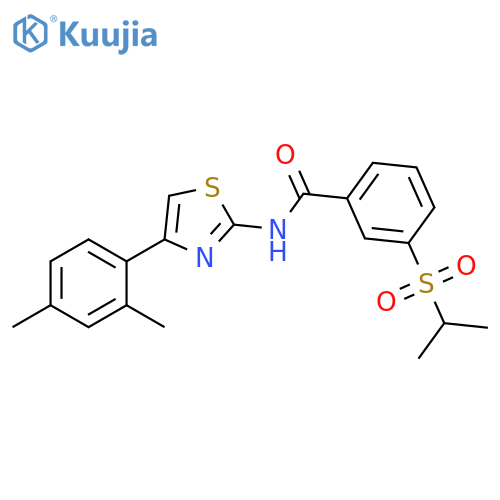 N-4-(2,4-dimethylphenyl)-1,3-thiazol-2-yl-3-(propane-2-sulfonyl)benzamide structure