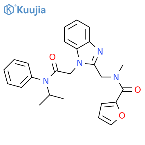 N-methyl-N-(1-{phenyl(propan-2-yl)carbamoylmethyl}-1H-1,3-benzodiazol-2-yl)methylfuran-2-carboxamide structure