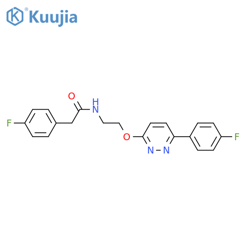 2-(4-fluorophenyl)-N-(2-{6-(4-fluorophenyl)pyridazin-3-yloxy}ethyl)acetamide structure