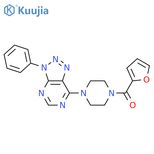 1-(furan-2-carbonyl)-4-{3-phenyl-3H-1,2,3triazolo4,5-dpyrimidin-7-yl}piperazine structure