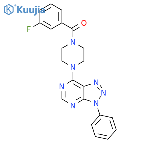 1-(3-fluorobenzoyl)-4-{3-phenyl-3H-1,2,3triazolo4,5-dpyrimidin-7-yl}piperazine structure