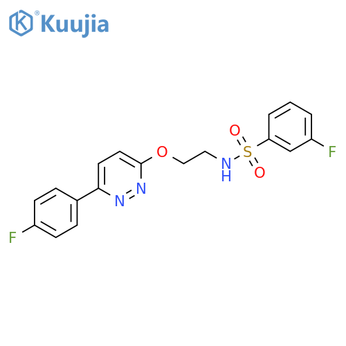 3-fluoro-N-(2-{6-(4-fluorophenyl)pyridazin-3-yloxy}ethyl)benzene-1-sulfonamide structure