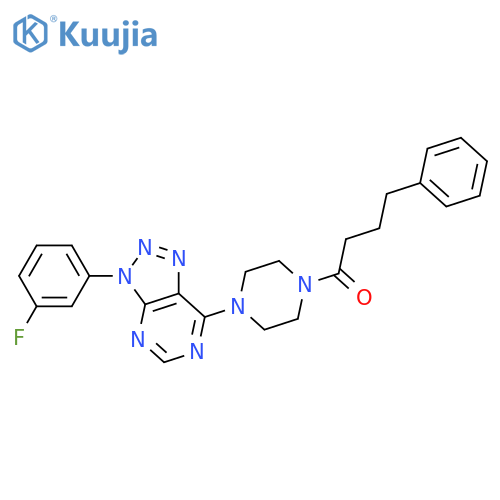 1-{4-3-(3-fluorophenyl)-3H-1,2,3triazolo4,5-dpyrimidin-7-ylpiperazin-1-yl}-4-phenylbutan-1-one structure