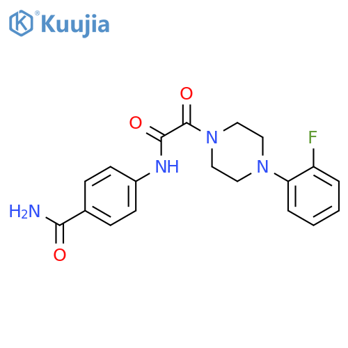 4-{2-4-(2-fluorophenyl)piperazin-1-yl-2-oxoacetamido}benzamide structure