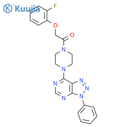 2-(2-fluorophenoxy)-1-(4-{3-phenyl-3H-1,2,3triazolo4,5-dpyrimidin-7-yl}piperazin-1-yl)ethan-1-one structure