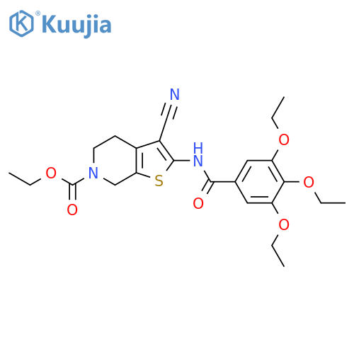 ethyl 3-cyano-2-(3,4,5-triethoxybenzamido)-4H,5H,6H,7H-thieno2,3-cpyridine-6-carboxylate structure