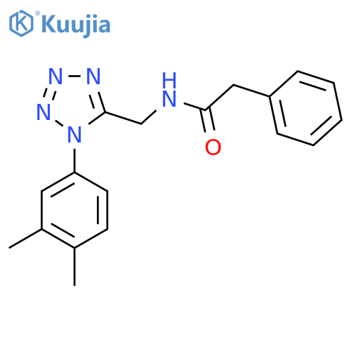 N-{1-(3,4-dimethylphenyl)-1H-1,2,3,4-tetrazol-5-ylmethyl}-2-phenylacetamide structure