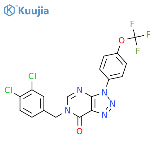 6-(3,4-dichlorophenyl)methyl-3-4-(trifluoromethoxy)phenyl-3H,6H,7H-1,2,3triazolo4,5-dpyrimidin-7-one structure