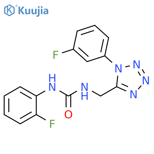 1-(2-fluorophenyl)-3-{1-(3-fluorophenyl)-1H-1,2,3,4-tetrazol-5-ylmethyl}urea structure