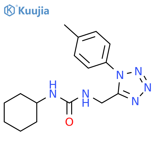 1-cyclohexyl-3-{1-(4-methylphenyl)-1H-1,2,3,4-tetrazol-5-ylmethyl}urea structure