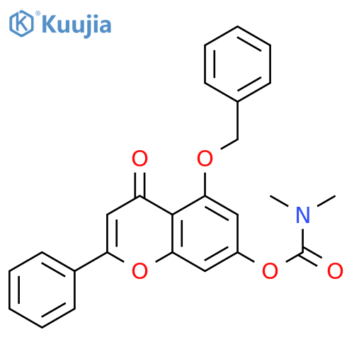 5-(benzyloxy)-4-oxo-2-phenyl-4H-chromen-7-yl N,N-dimethylcarbamate structure