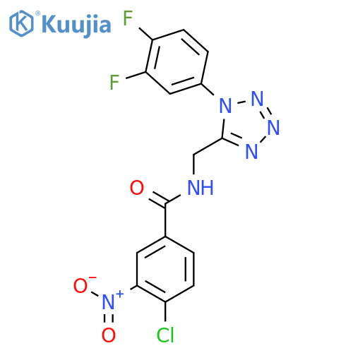 4-chloro-N-{1-(3,4-difluorophenyl)-1H-1,2,3,4-tetrazol-5-ylmethyl}-3-nitrobenzamide structure