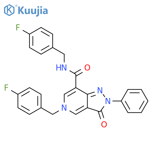 N,5-bis(4-fluorophenyl)methyl-3-oxo-2-phenyl-2H,3H,5H-pyrazolo4,3-cpyridine-7-carboxamide structure