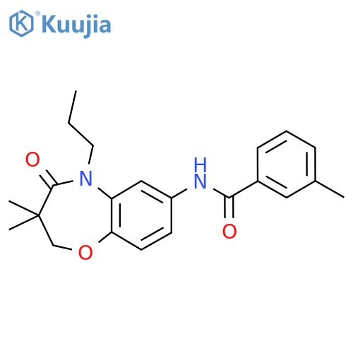 N-(3,3-dimethyl-4-oxo-5-propyl-2,3,4,5-tetrahydro-1,5-benzoxazepin-7-yl)-3-methylbenzamide structure