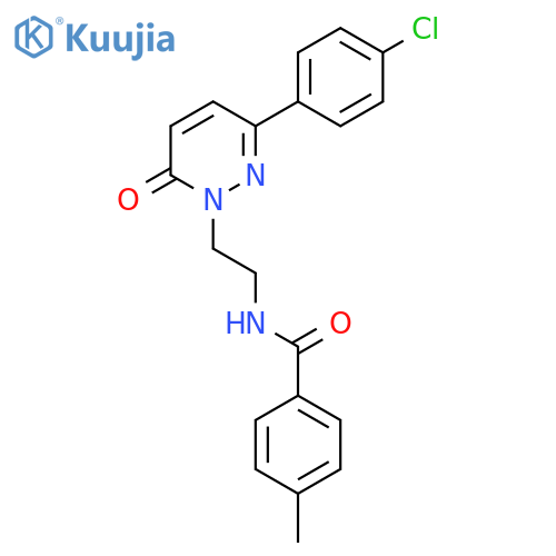 N-{2-3-(4-chlorophenyl)-6-oxo-1,6-dihydropyridazin-1-ylethyl}-4-methylbenzamide structure