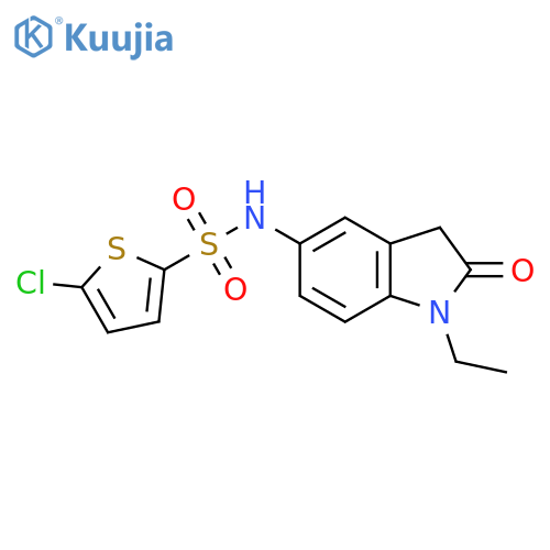5-chloro-N-(1-ethyl-2-oxo-2,3-dihydro-1H-indol-5-yl)thiophene-2-sulfonamide structure