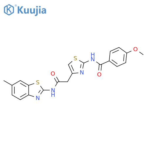 4-methoxy-N-(4-{(6-methyl-1,3-benzothiazol-2-yl)carbamoylmethyl}-1,3-thiazol-2-yl)benzamide structure