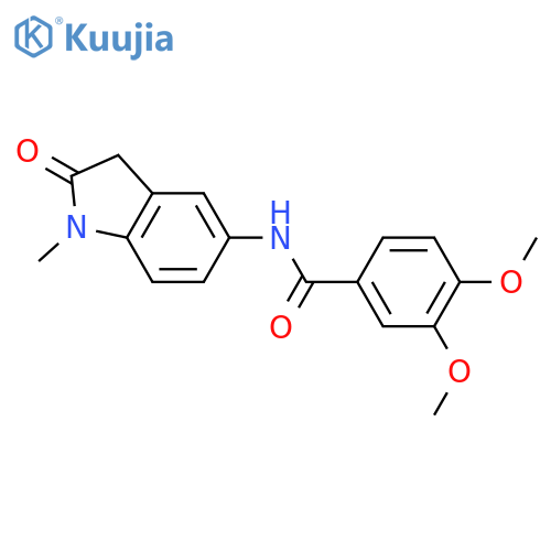 3,4-dimethoxy-N-(1-methyl-2-oxo-2,3-dihydro-1H-indol-5-yl)benzamide structure
