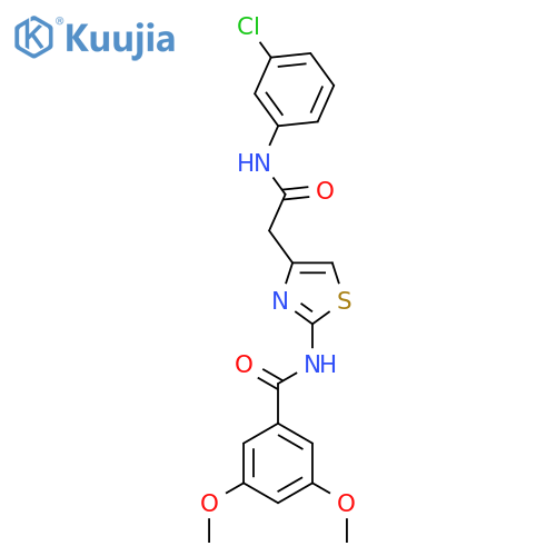 N-(4-{(3-chlorophenyl)carbamoylmethyl}-1,3-thiazol-2-yl)-3,5-dimethoxybenzamide structure