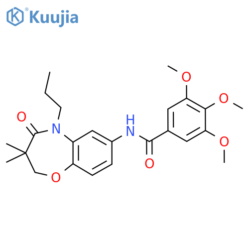 N-(3,3-dimethyl-4-oxo-5-propyl-2,3,4,5-tetrahydro-1,5-benzoxazepin-7-yl)-3,4,5-trimethoxybenzamide structure