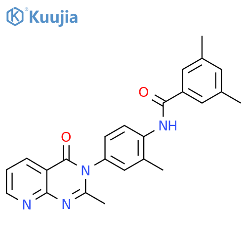 3,5-dimethyl-N-[2-methyl-4-(2-methyl-4-oxopyrido[2,3-d]pyrimidin-3-yl)phenyl]benzamide structure