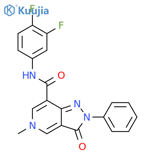 N-(3,4-difluorophenyl)-5-methyl-3-oxo-2-phenyl-2H,3H,5H-pyrazolo4,3-cpyridine-7-carboxamide structure