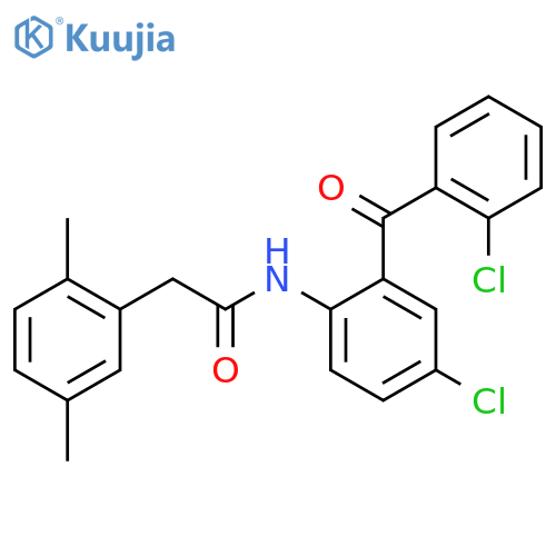 N-4-chloro-2-(2-chlorobenzoyl)phenyl-2-(2,5-dimethylphenyl)acetamide structure