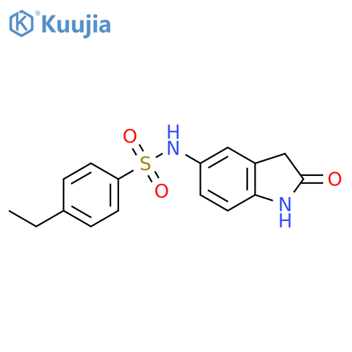 4-ethyl-N-(2-oxo-2,3-dihydro-1H-indol-5-yl)benzene-1-sulfonamide structure