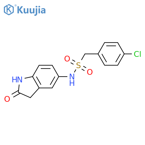 1-(4-chlorophenyl)-N-(2-oxo-2,3-dihydro-1H-indol-5-yl)methanesulfonamide structure