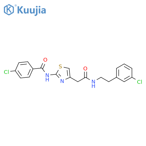 4-chloro-N-4-({2-(3-chlorophenyl)ethylcarbamoyl}methyl)-1,3-thiazol-2-ylbenzamide structure