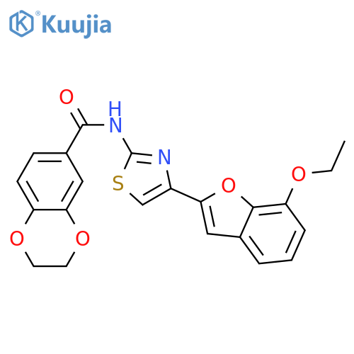N-4-(7-ethoxy-1-benzofuran-2-yl)-1,3-thiazol-2-yl-2,3-dihydro-1,4-benzodioxine-6-carboxamide structure