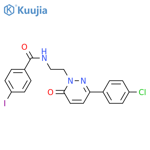 N-{2-3-(4-chlorophenyl)-6-oxo-1,6-dihydropyridazin-1-ylethyl}-4-iodobenzamide structure