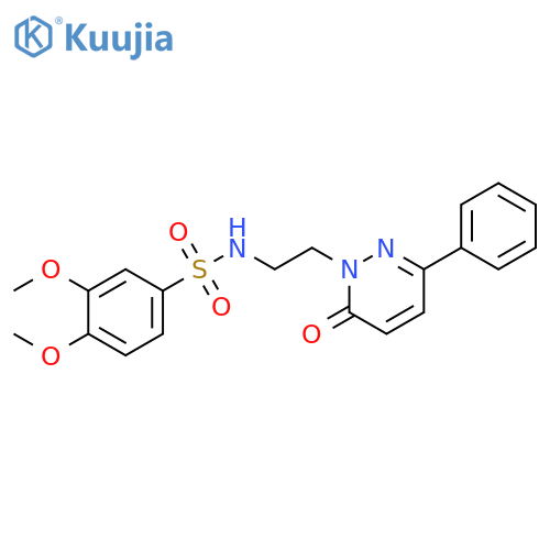 3,4-dimethoxy-N-2-(6-oxo-3-phenyl-1,6-dihydropyridazin-1-yl)ethylbenzene-1-sulfonamide structure