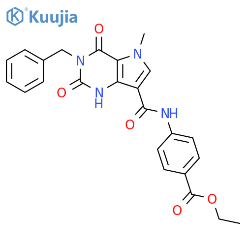 ethyl 4-{3-benzyl-5-methyl-2,4-dioxo-1H,2H,3H,4H,5H-pyrrolo3,2-dpyrimidine-7-amido}benzoate structure