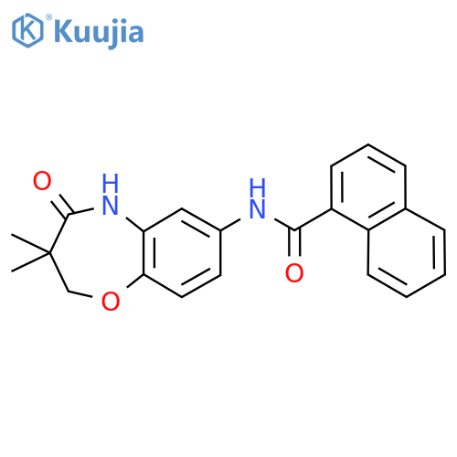 N-(3,3-dimethyl-4-oxo-2,3,4,5-tetrahydro-1,5-benzoxazepin-7-yl)naphthalene-1-carboxamide structure