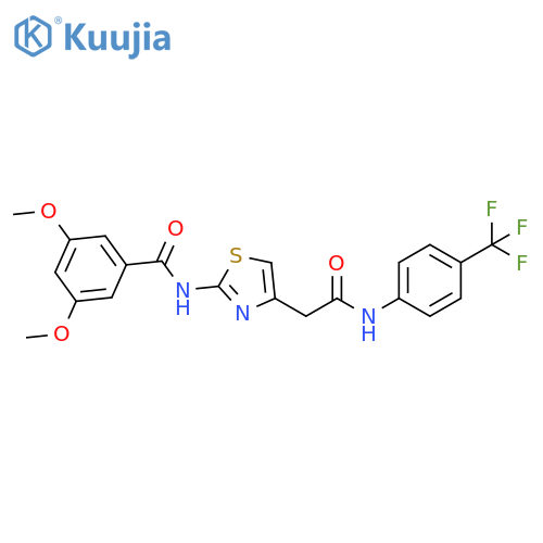 3,5-dimethoxy-N-4-({4-(trifluoromethyl)phenylcarbamoyl}methyl)-1,3-thiazol-2-ylbenzamide structure