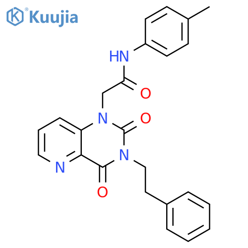 2-2,4-dioxo-3-(2-phenylethyl)-1H,2H,3H,4H-pyrido3,2-dpyrimidin-1-yl-N-(4-methylphenyl)acetamide structure
