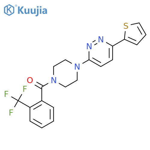 3-(thiophen-2-yl)-6-{4-2-(trifluoromethyl)benzoylpiperazin-1-yl}pyridazine structure