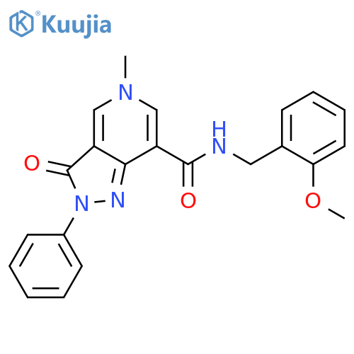 N-(2-methoxyphenyl)methyl-5-methyl-3-oxo-2-phenyl-2H,3H,5H-pyrazolo4,3-cpyridine-7-carboxamide structure