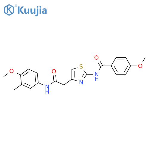 4-methoxy-N-(4-{(4-methoxy-3-methylphenyl)carbamoylmethyl}-1,3-thiazol-2-yl)benzamide structure