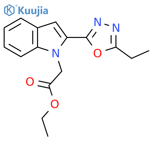 ethyl 2-2-(5-ethyl-1,3,4-oxadiazol-2-yl)-1H-indol-1-ylacetate structure