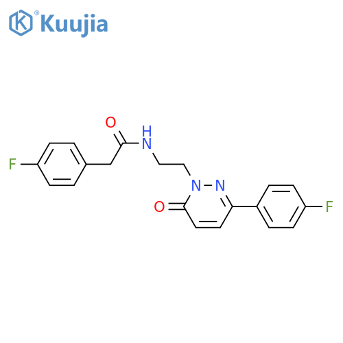 2-(4-fluorophenyl)-N-{2-3-(4-fluorophenyl)-6-oxo-1,6-dihydropyridazin-1-ylethyl}acetamide structure