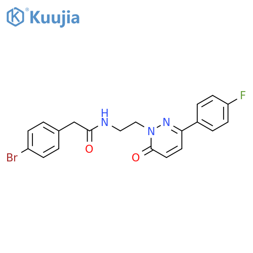 2-(4-bromophenyl)-N-{2-3-(4-fluorophenyl)-6-oxo-1,6-dihydropyridazin-1-ylethyl}acetamide structure