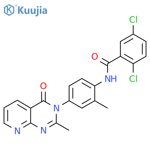 2,5-dichloro-N-(2-methyl-4-{2-methyl-4-oxo-3H,4H-pyrido2,3-dpyrimidin-3-yl}phenyl)benzamide structure