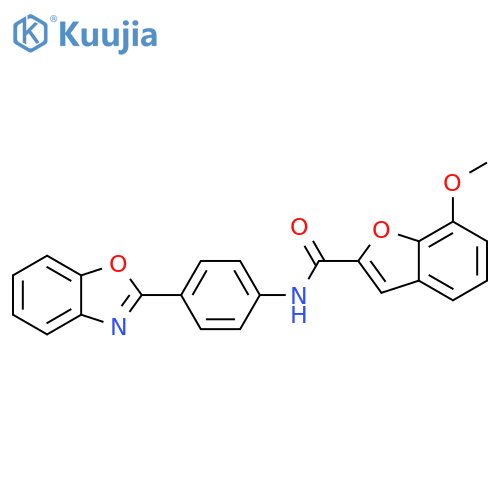 N-4-(1,3-benzoxazol-2-yl)phenyl-7-methoxy-1-benzofuran-2-carboxamide structure