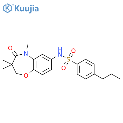 4-propyl-N-(3,3,5-trimethyl-4-oxo-2,3,4,5-tetrahydro-1,5-benzoxazepin-7-yl)benzene-1-sulfonamide structure