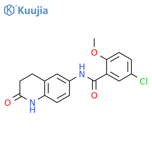 5-chloro-2-methoxy-N-(2-oxo-1,2,3,4-tetrahydroquinolin-6-yl)benzamide structure