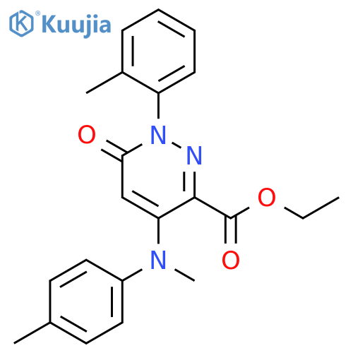 ethyl 1-(2-methylphenyl)-4-{(4-methylphenyl)methylamino}-6-oxo-1,6-dihydropyridazine-3-carboxylate structure