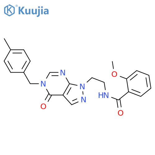 2-methoxy-N-(2-{5-(4-methylphenyl)methyl-4-oxo-1H,4H,5H-pyrazolo3,4-dpyrimidin-1-yl}ethyl)benzamide structure